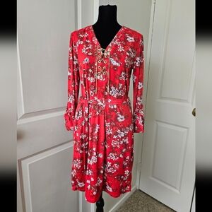 Michael Kors Floral Red Dress